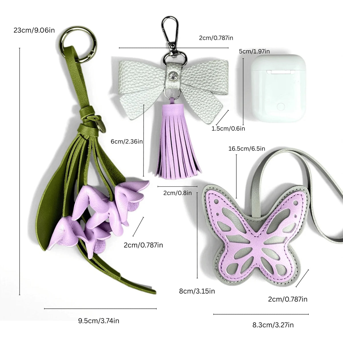 Bijou de Sac Papillon & Fleurs Verger – bijou décoratif